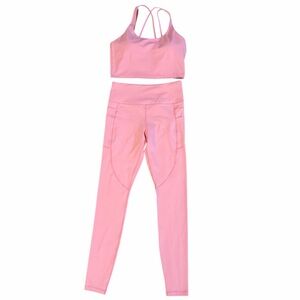 ZYIA Active Pink Matching Sports Bra & Leggings Set Size L / 6–8